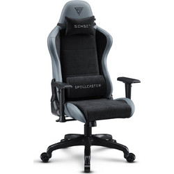 SENSE7 Spellcaster Fuku Καρέκλα Gaming Δερματίνης με Ρυθμιζόμενα Μπράτσα Μαύρη Γκρι 5902659845207