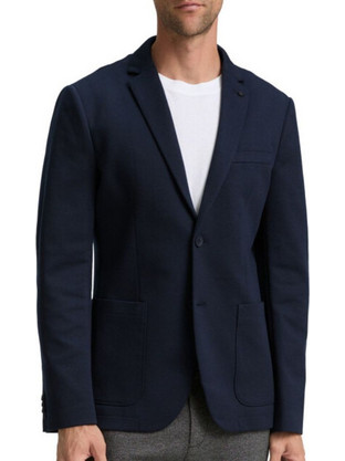 Tom Tailor Χειμερινό Ανδρικό Blazer Υφασμάτινο με Κανονική Εφαρμογή Navy Μπλε 1047273-10668