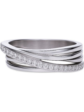 Diamonfire Γυναικείο Δαχτυλίδι Σειρέ Μισόβερο από Ασήμι 925 με Ζιργκόν 61175715821