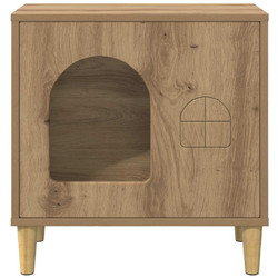 vidaXL Ξύλινo Σπιτάκι Γάτας 51x30x52cm Εκρού 8000670