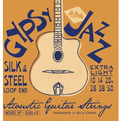 La Bella GJXL-LE Gypsy Σετ 6 Χορδές Ακουστικής Κιθάρας Silk and Steel 10-50" Extra Light Tension