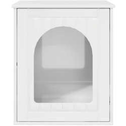 vidaXL Ξύλινo Σπιτάκι Γάτας 53x52x62cm Λευκό 8000711