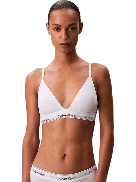Calvin Klein Σουτιέν Τριγωνάκι χωρίς Μπανέλα Λευκό LV00QF8498-100