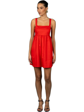 Chaton Nicole Mini Καλοκαιρινό Καθημερινό Φόρεμα Κόκκινο 129-81781-560