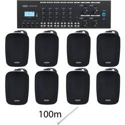 Sirus 4room Bundle S Σετ Ηχεία Εξωτερικού Χώρου Τοίχου Αδιάβροχα Μαύρα