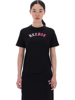Reebok Ombrel Logo Tee Γυναικείο Αθλητικό T-Shirt Μαύρο 100241395