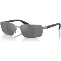 Prada PSB54S 5AV41A Ανδρικά Γυαλιά Ηλίου Ορθογώνια Μεταλλικά Ασημί με Μαύρο Φακό
