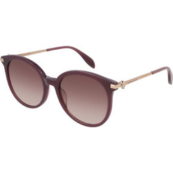 Alexander McQueen AM0135S 004 Γυναικεία Γυαλιά Ηλίου Τετράγωνα Χρυσό Καφέ Φακό