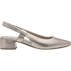 Marco Tozzi Γόβες Slingback Δερμάτινες με Χοντρό Χαμηλό Τακούνι Χρυσές 2-29505-42-957