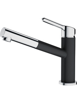 Franke Orbit Standard 3156601024 Μπαταρία Κουζίνας Πάγκου Διπλής Παροχής Ανάμεικτη με Ντουζ Μαύρη