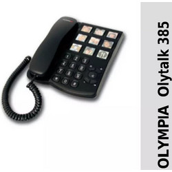 Olympia Olytalk 385 Ενσύρματο Τηλέφωνο με Ανοιχτή Ακρόαση για Ηλικιωμένους Μαύρο