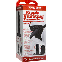 Doc Johnson Vac-U-Lock Ripple Harness Strap On με Dildo 16.5cm & Δόνηση Μαύρο