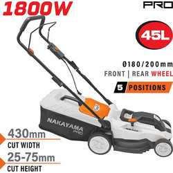 Nakayama EM4021 Μηχανή Γκαζόν Ηλεκτρική 1800W Κοπή 43cm