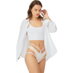 Cottonhill Madelyn Γυναικείο Sexy String Αυτοκινήτου με Δαντέλα Λευκό CH6014