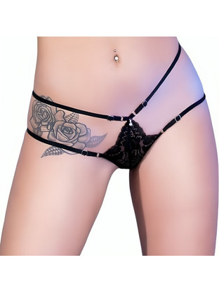 Chilirose Γυναικείο Sexy Brazil με Δαντέλα Μαύρο CR-4387