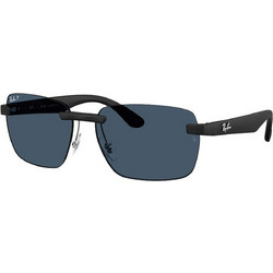 Ray-Ban RB4470CH 601S1C Ανδρικά Γυαλιά Ηλίου Τετράγωνα Κοκάλινα Μαύρα με Μπλε Φακό