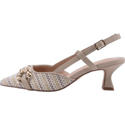 B-Soft Γόβες Slingback Δερμάτινες με Λεπτό Χαμηλό Τακούνι Μπεζ 152-3212-15