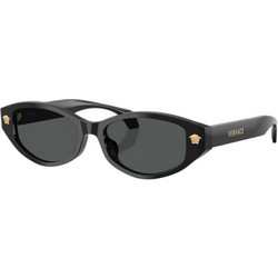 Versace VE4512D GB1/87 Γυναικεία Γυαλιά Ηλίου Οβάλ Κοκάλινα Μαύρα με Μαύρο Φακό