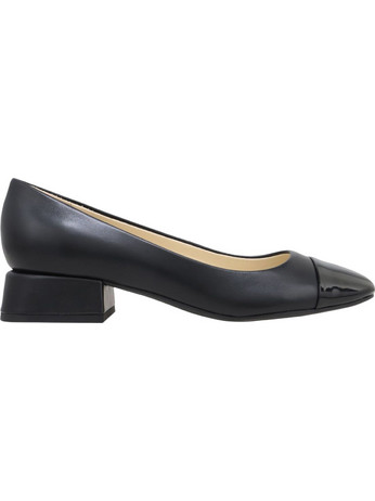 Nine West Sophe Γόβες Δερμάτινες με Χοντρό Χαμηλό Τακούνι Μαύρες SOPHE-01-BLK01