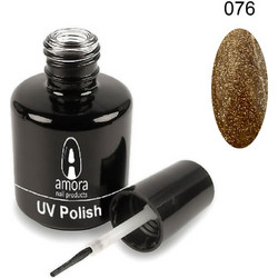 Amora 076 Gold Ημιμόνιμο Βερνίκι Νυχιών 10ml