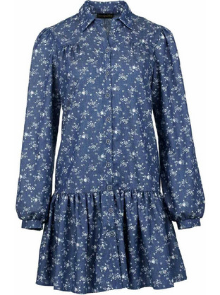 Conquista Mini Καθημερινό Φόρεμα Floral Σεμιζιέ Navy Μπλε C211-281-18