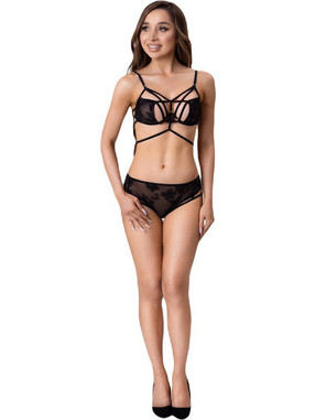 Livco Corsetti Eliana Σετ Sexy Εσώρουχα See Through με Δαντέλα Μαύρα LC20415