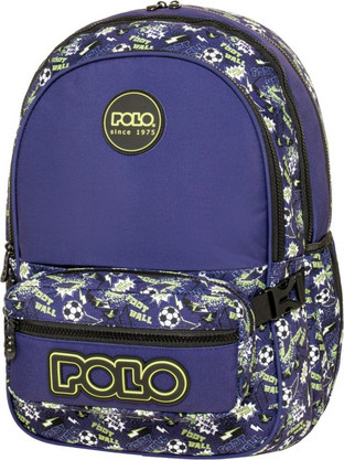 Polo Zippy Football Σχολική Τσάντα Πλάτης Δημοτικού Μπλε 901080-8445