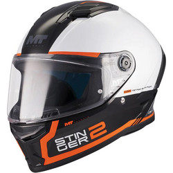 MT Stinger 2 Core B0 Black White Orange Κράνος Μηχανής Full Face 1450gr