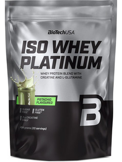 Biotech USA Iso Whey Platinum Pistachio Πρωτεΐνη Ορού Γάλακτος Γράμμωσης Χωρίς Γλουτένη 454gr