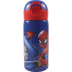 Gim Spiderman Παιδικό Παγούρι Ανοξείδωτο BPA Free με Καλαμάκι Μπλε 500ml