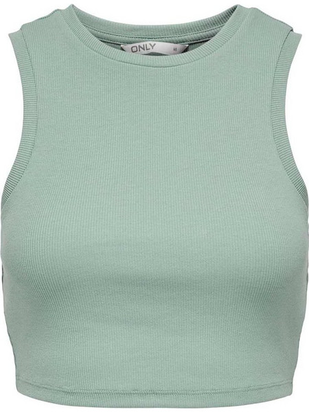 Only Γυναικείο Καλοκαιρινό Crop Top Ριπ Πράσινο Mint 15282771