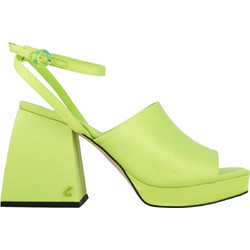 Sam Edelman Γυναικεία Πέδιλα Lime με Χοντρό Ψηλό Τακούνι και Φιάπα H6283F4300