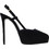 Haralas Γόβες Suede Slingback με Τακούνι Στιλέτο με Φιάπα Μαύρες 9016