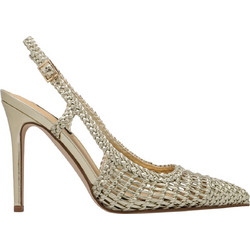 Nine West FRESKY2 Γόβες Slingback Δερμάτινες με Τακούνι Στιλέτο Χρυσές 71-710