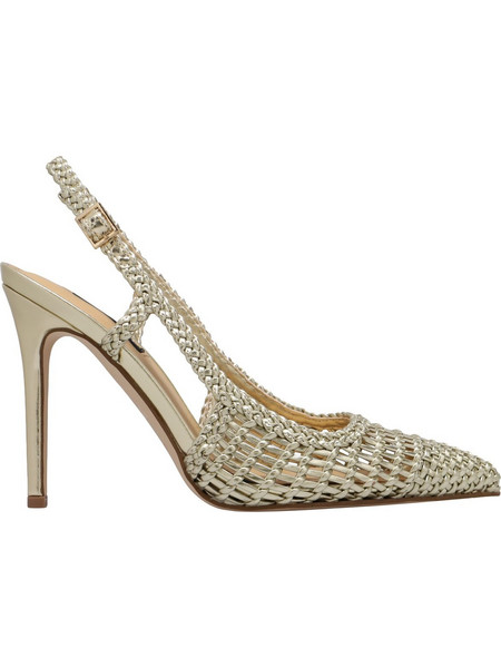 Nine West FRESKY2 Γόβες Slingback Δερμάτινες με Τακούνι Στιλέτο Χρυσές 71-710