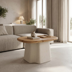 Pakoworld Loberta Τραπεζάκι Σαλονιού Στρογγυλό MDF Φ60xΥ43cm 415-000001