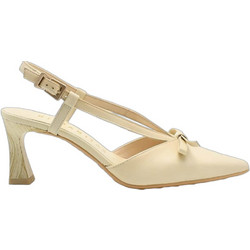 Hispanitas Γόβες Slingback Δερμάτινες με Χοντρό Χαμηλό Τακούνι & Φιόγκο Μπεζ HV264678-C005