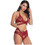 FMS Maira Σετ Sexy Εσώρουχα See Through με Δαντέλα Μπορντό E195034-013