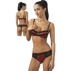Cottelli Σετ Sexy Εσώρουχα See Through με Δαντέλα Μαύρα Κόκκινα 22102233240