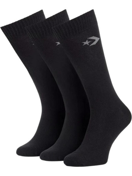 Converse Ανδρικές Κάλτσες Ψηλές με Σχέδια Μαύρες 3Pack E745B