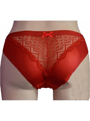 Papatya Γυναικείο Sexy Slip με Δαντέλα Κόκκινο 4021