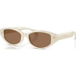 Versace VE4512D 554473 Γυναικεία Γυαλιά Ηλίου Ορθογώνια Κοκάλινα Λευκά με Καφέ Φακό