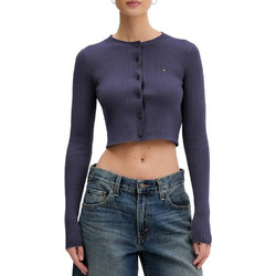 Tommy Jeans Γυναικεία Ζακέτα Κοντή με Κουμπιά Μωβ DW0DW22023-C1G