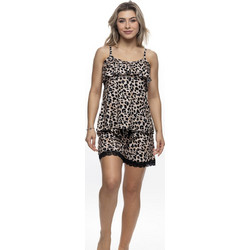 Galaxy Babydoll Καλοκαιρινό Βαμβακερό Καφέ 620-26