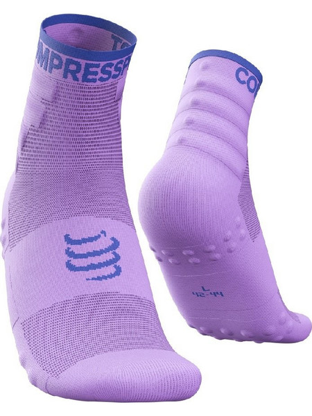 Compressport Pro Racing V4.0 Run Ανδρικές Κάλτσες Ψηλές με Σχέδια Μωβ 2Pack XU00001B-3044
