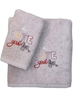Linea Home Cute Girl Σετ Βρεφικές Πετσέτες 2τμχ