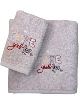 Linea Home Cute Girl Σετ Βρεφικές Πετσέτες 2τμχ