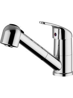 Zipponi Ara AA660 Μπαταρία Κουζίνας Πάγκου Διπλής Παροχής Ανάμεικτη με Ντουζ Inox