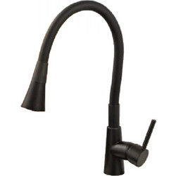 Inter Ceramic 6988354267161 Μπαταρία Κουζίνας Πάγκου Διπλής Παροχής Ανάμεικτη με Ντουζ Μαύρη
