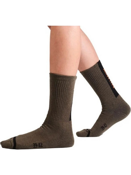 Palladium Jacquard Ανδρικές Κάλτσες Ψηλές με Σχέδια Καφέ SX7384-308
